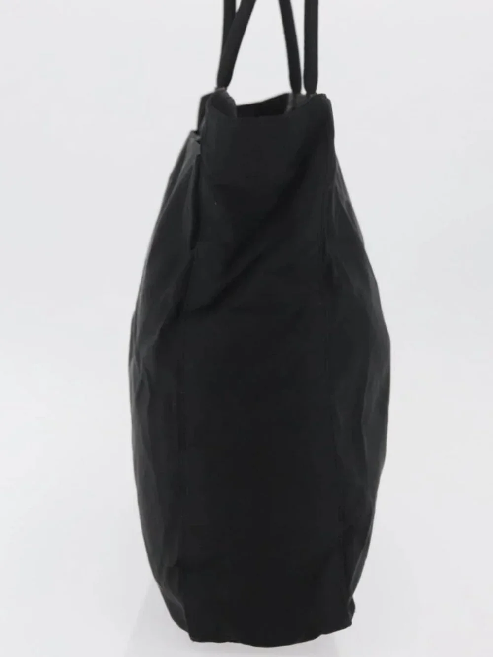 PRADA Tote Bag Nylon Black Silver Auth 176592